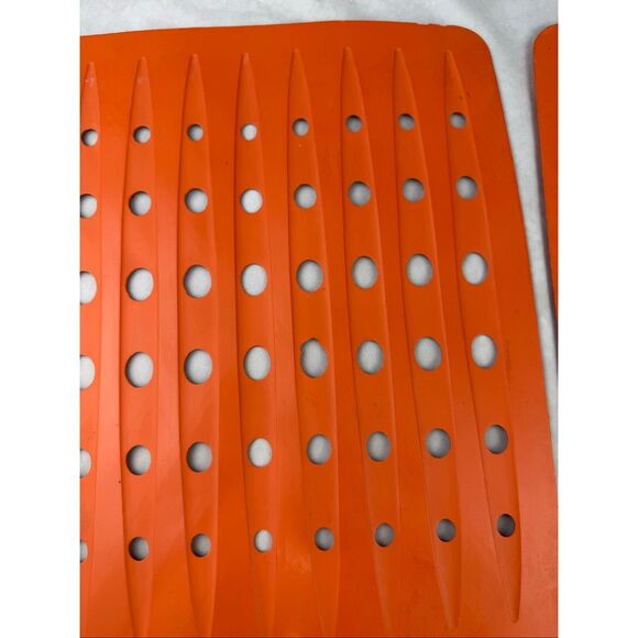 Vintage 1970s Rubbermaid Sink Mat Orange 10.75"x12.75” Set of 2 READ - Picture 9 of 15